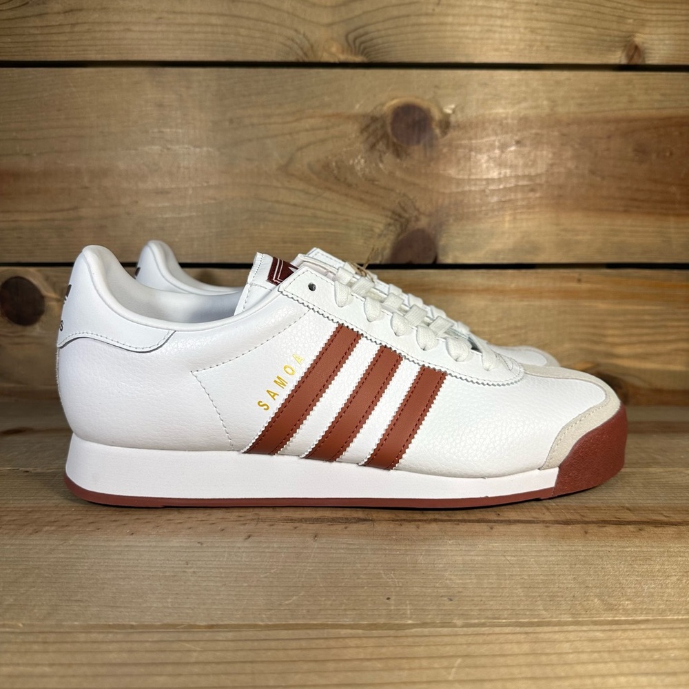 NEW Mens Adidas Samoa White Multi-Color Low Top Casual Athletic Sneakers JQ0045